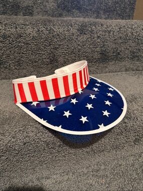 Patriotic Sun Visor - Red & Blue Stars